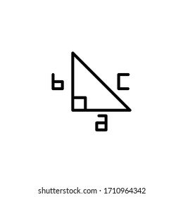 Trigonometry vector icon in linear, outline icon isolated on white background