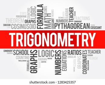 Trigonometry word cloud collage, education concept background