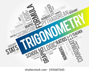 Trigonometry word cloud collage, education concept background