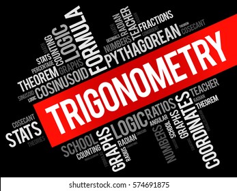 Trigonometry word cloud collage, education concept background