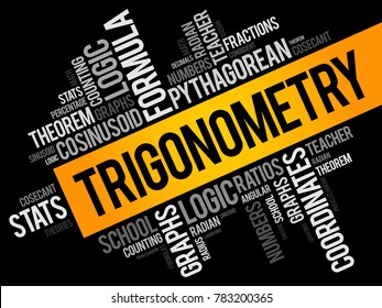 Trigonometry word cloud collage, education concept background