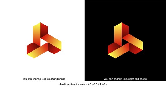 TriHexa Flame Logo Template Design Vector