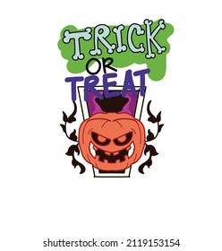 trik or treat halloween element, free vector hand drawn with pumpkin and bone 