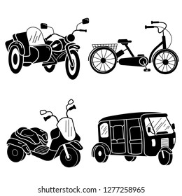 Trikes icon set. Simple set of trikes vector icons for web design on white background