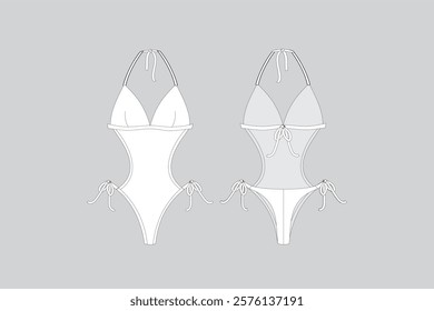 Trikini One Piece Swimsuit vector One Piece Swimsuit vector