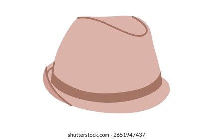 Chapéu Trilby com banda. Cabeça Capa acessória moda com roupa de borda estreita ilustração técnica. Capacete vetor para homens, mulheres, estilo unisex, modelo plano CAD mockup esboço esboço isolado
