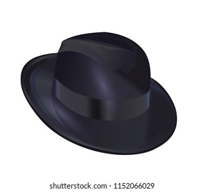 Trilby Hat gangster style vector illustration isolated on white background