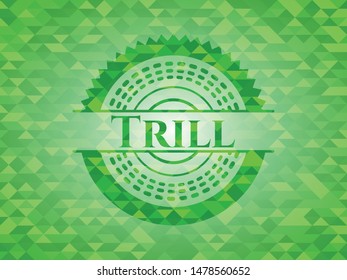 Trill green mosaic emblem. Vector Illustration. Detailed.