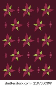 Trillium Flowers Flat Vector Wallpaper. Cute Trillium Flowers Cartoon Vector Wallpaper For Graphic Design, Illustration, And Decorative Element