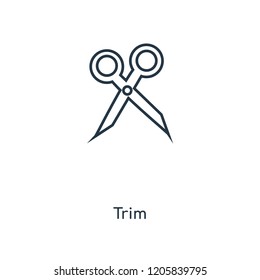 Trim concept line icon. Linear Trim concept outline symbol design. This simple element illustration can be used for web and mobile UI/UX.