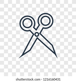 Trim concept vector linear icon isolated on transparent background, Trim concept transparency concept in outline style