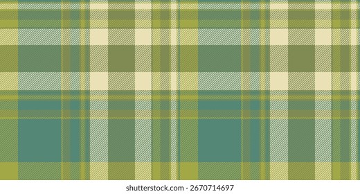 Trim fabric check seamless, styling background tartan plaid. Old-fashioned textile texture pattern vector in lime and mint colors palette.