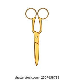 trim gold scissor cartoon. shear snip, handle edge, durable stylish trim gold scissor sign. isolated symbol vector illustration