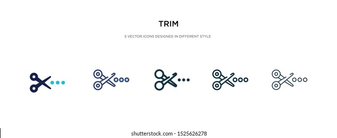trim icon in different style vector illustration. two colored and black trim vector icons designed in filled, outline, line and stroke style can be used for web, mobile, ui