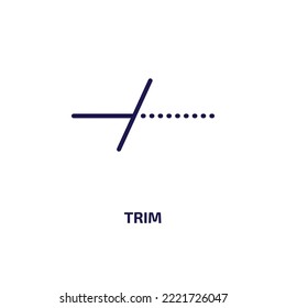 trim icon from geometry collection. Thin linear trim, simple, equipment outline icon isolated on white background. Line vector trim sign, symbol for web and mobile