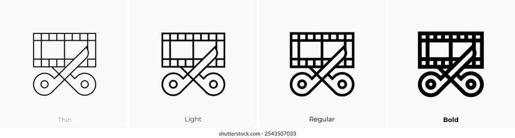 trim icon. Thin, Light Regular And Bold style design isolated on white background