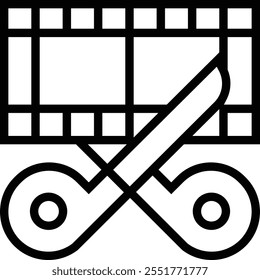 trim icon. Thin linear style design isolated on white background