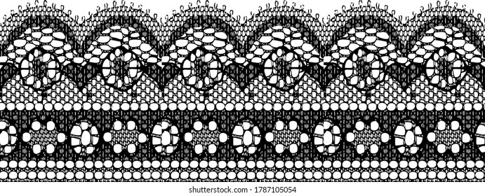 Trim Lace Ribbon for Decorating .Jacquard Mesh Lace Fabric.Vector seamless pattern. 