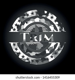 Trim on grey camouflage pattern