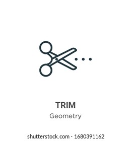 Trim outline vector icon. Thin line black trim icon, flat vector simple element illustration from editable geometry concept isolated stroke on white background