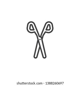 Trim scissors line icon. linear style sign for mobile concept and web design. Scissors outline vector icon. Symbol, logo illustration. Pixel perfect vector graphics