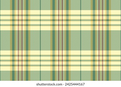 Fondo de tela de recorte a cuadros, tarjeta de Navidad comprobar textura tartán. Vector de patrón de tela sin costura superior en color verde y claro.