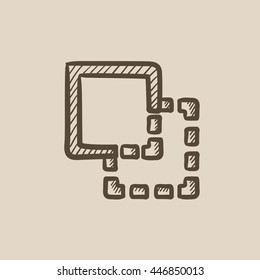 Trim vector sketch icon isolated on background. Hand drawn Trim icon. Trim sketch icon for infographic, website or app.