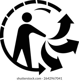 ícone de reciclagem triman, Reciclando estilo de vida ativo Vetor padrão projeta elementos, para botões de negócios e finanças, Mudança climática, gráfico de férias de Natal sazonal, Livros e leitura