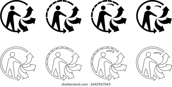 triman recycling icon set, Recycling Active Lifestyle Vector Pattern template designs elements, for Business and Finance buttons, Climate Change, Seasonal Christmas Holiday Graphic, Books and Reading