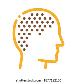 Trimmed Bald Man Icon Vector. Outline Trimmed Bald Man Sign. Isolated Contour Symbol Illustration