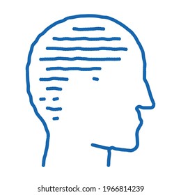 Trimmed Bald Man sketch icon vector. Hand drawn blue doodle line art Trimmed Bald Man sign. isolated symbol illustration