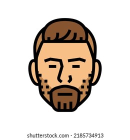 trimmed beard hair style color icon vector. trimmed beard hair style sign. isolated symbol illustration