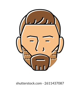 trimmed beard hair style color icon vector. trimmed beard hair style sign. isolated symbol illustration