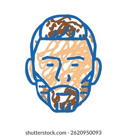 trimmed beard hair style doodle icon sketch vector. trimmed beard hair style sign. isolated symbol illustration