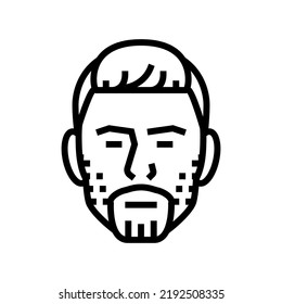 trimmed beard hair style line icon vector. trimmed beard hair style sign. isolated contour symbol black illustration