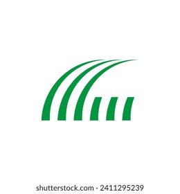 Hierba o césped recortada y cortada. Icono del vector.
