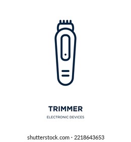 trimmer icon from electronic devices collection. Thin linear trimmer, tool, nature outline icon isolated on white background. Line vector trimmer sign, symbol for web and mobile
