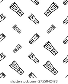 Trimmer Icon Seamless Pattern, Beard, Hair Trimmer Icon Vector Art Illustration