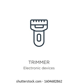 Trimmer icon. Thin linear trimmer outline icon isolated on white background from electronic devices collection. Line vector sign, symbol for web and mobile