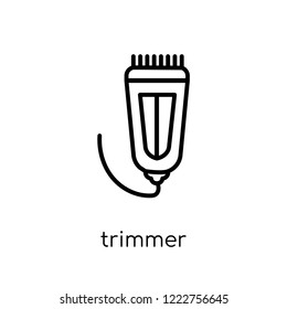 trimmer icon. Trendy modern flat linear vector trimmer icon on white background from thin line Electronic devices collection, editable outline stroke vector illustration