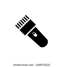 Trimmer vector icon in black flat shape design isolated on white background