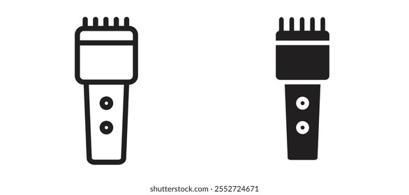 Conjunto de iconos de Vector de recortador de color negro relleno y estilo delineado.