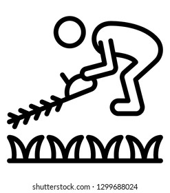 Trimming grass icon design 