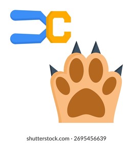 Trimming Icon Flat Style Vector Illustration