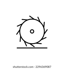 Trimming wheel sign icon isolated on white background. Graphical symbol modern, simple, vector, icon for website design, mobile app, ui. Vector Illustration