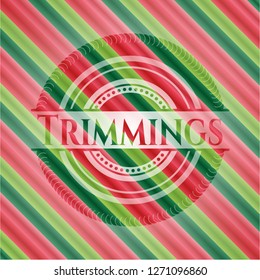 Trimmings christmas colors style emblem.