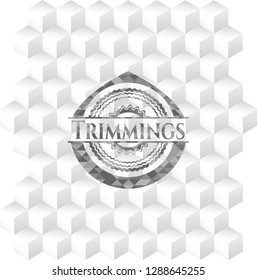 Trimmings grey emblem with cube white background