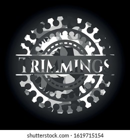 Trimmings on grey camouflage pattern