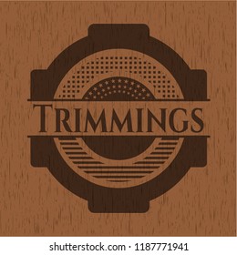 Trimmings retro style wooden emblem