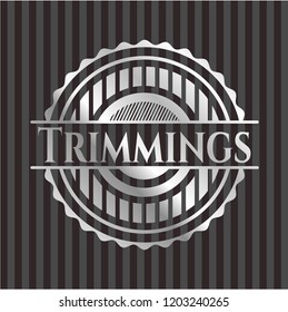 Trimmings silvery emblem or badge